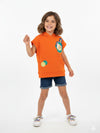 Girls Orange Pickleball Sleeveless Hoodie