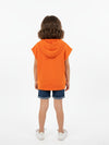 Girls Orange Pickleball Sleeveless Hoodie
