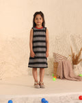 Spunkies Black Girls Solid Round Neck Short Sleeves Fit & Flare Dress