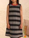 Spunkies Black Girls Solid Round Neck Short Sleeves Fit & Flare Dress
