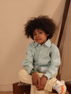 Spunkies Boys Cotton Denim Shirt with Graphic Design
