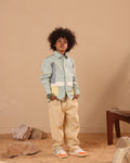 Spunkies Boys Cotton Denim Shirt with Graphic Design