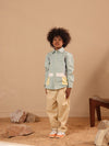 Spunkies Boys Cotton Denim Shirt with Graphic Design
