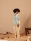 Spunkies Boys Cotton Denim Shirt with Graphic Design