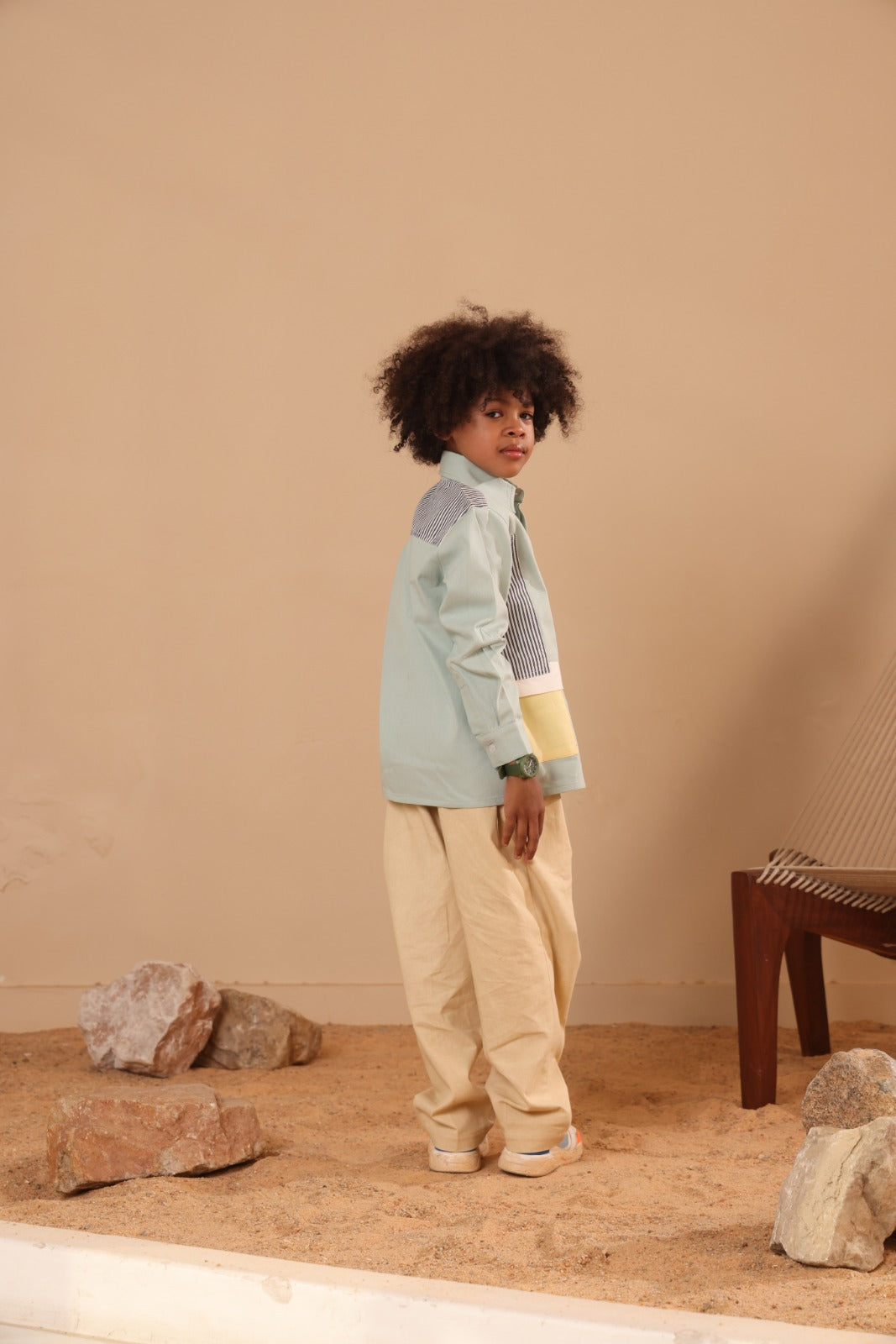 Spunkies Boys Cotton Denim Shirt with Graphic Design