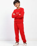Boys Red Long Sleeve Sweatshirt Set