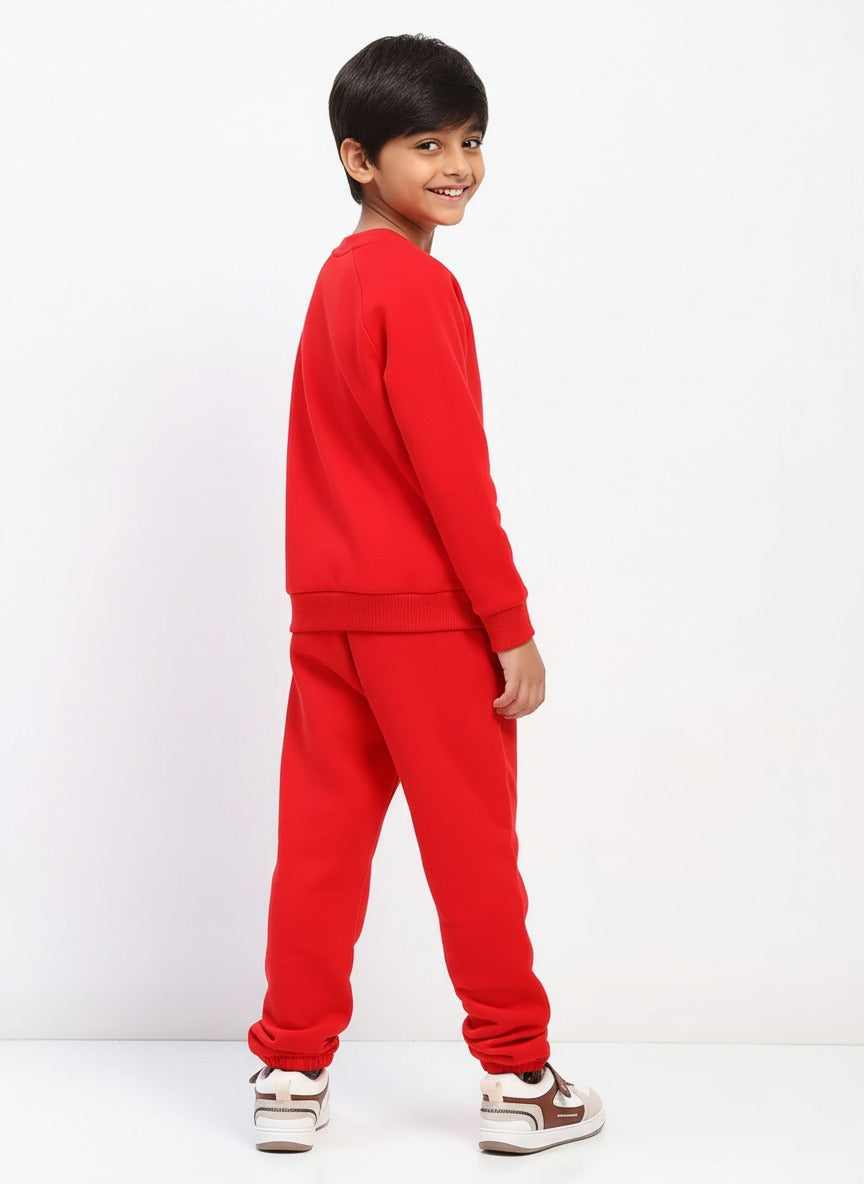 Boys Red Long Sleeve Sweatshirt Set