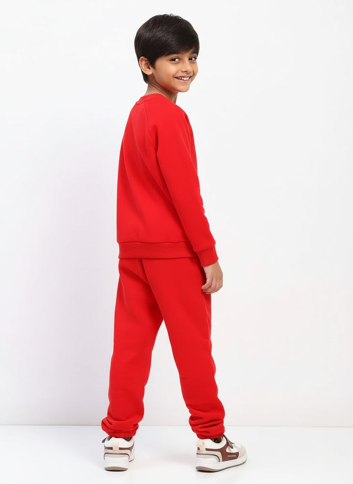 Boys Red Long Sleeve Sweatshirt Set
