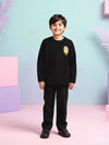 Boy Black Waffle Knit Popsicle Patch Top with Bottom Set