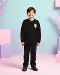 Boy Black Waffle Knit Popsicle Patch Top with Bottom Set