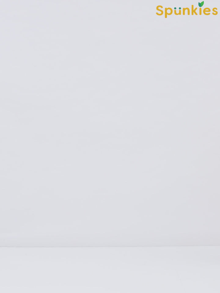 Boys White Poplin Cotton Printed Ethnic Kurta Pajama Set