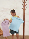 Spunkies Aqua Girls Solid Peter Pan Collar Short Sleeves Polo T-Shirt