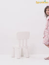 Girls Rose Pink Floral Printed Bishop Sleeves Bow Dress