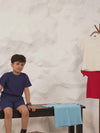 Boys Red Half Sleeves T-Shirt and Shorts Lycra Set