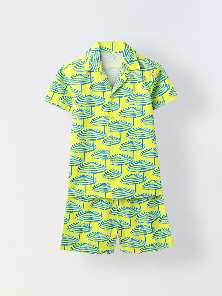 Lime Geometric Print Co-Ord Set- Boy