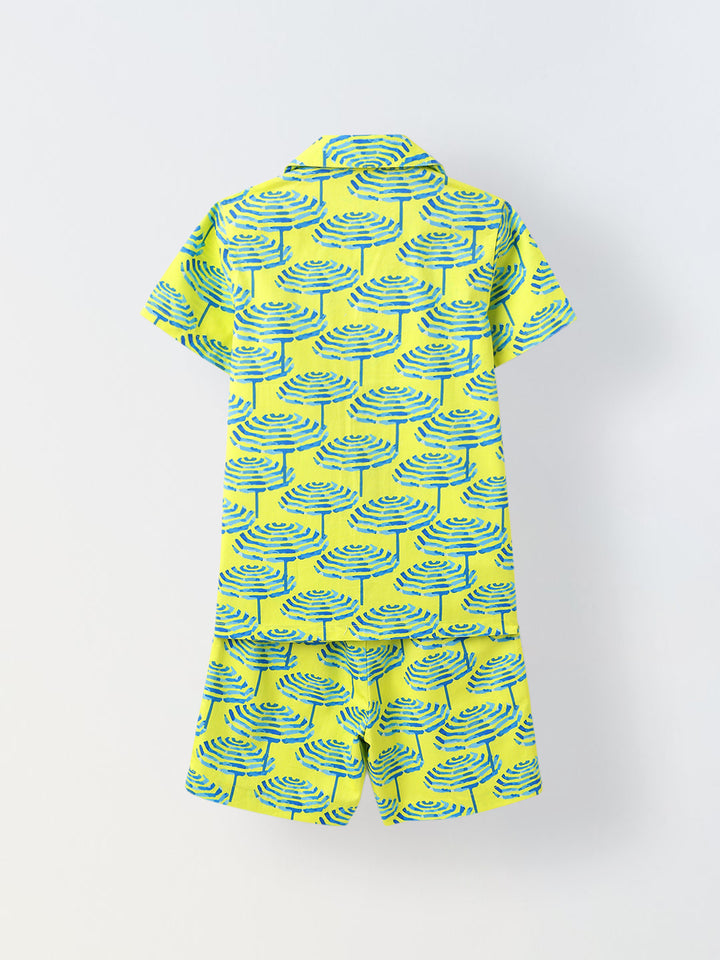 Lime Geometric Print Co-Ord Set- Boy
