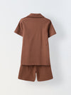 Summer Cotton Structured Fabric Boys Shirt Set
