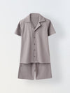 Summer Cotton Structured Fabric Boys Shirt Set