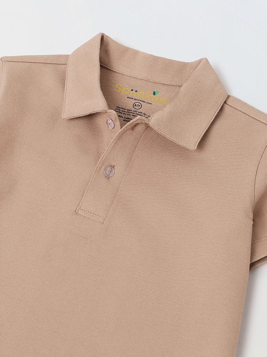 Spunkies Sand Collar Short Sleeves Polo Tshirt