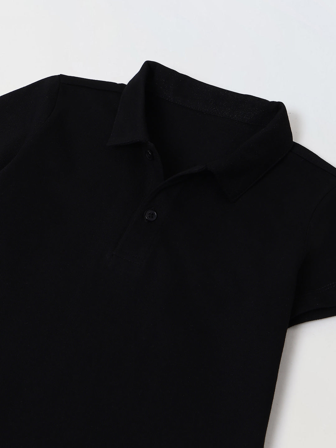 Spunkies Black Collar Short Sleeves Polo Tshirt