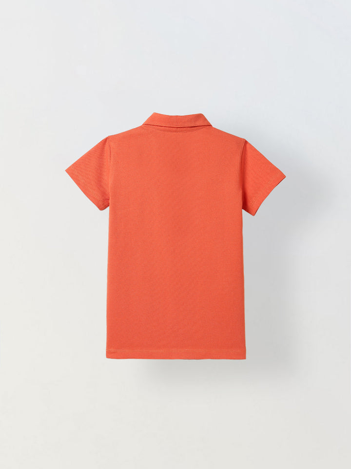 Spunkies Rust Collar Short Sleeves Polo Tshirt