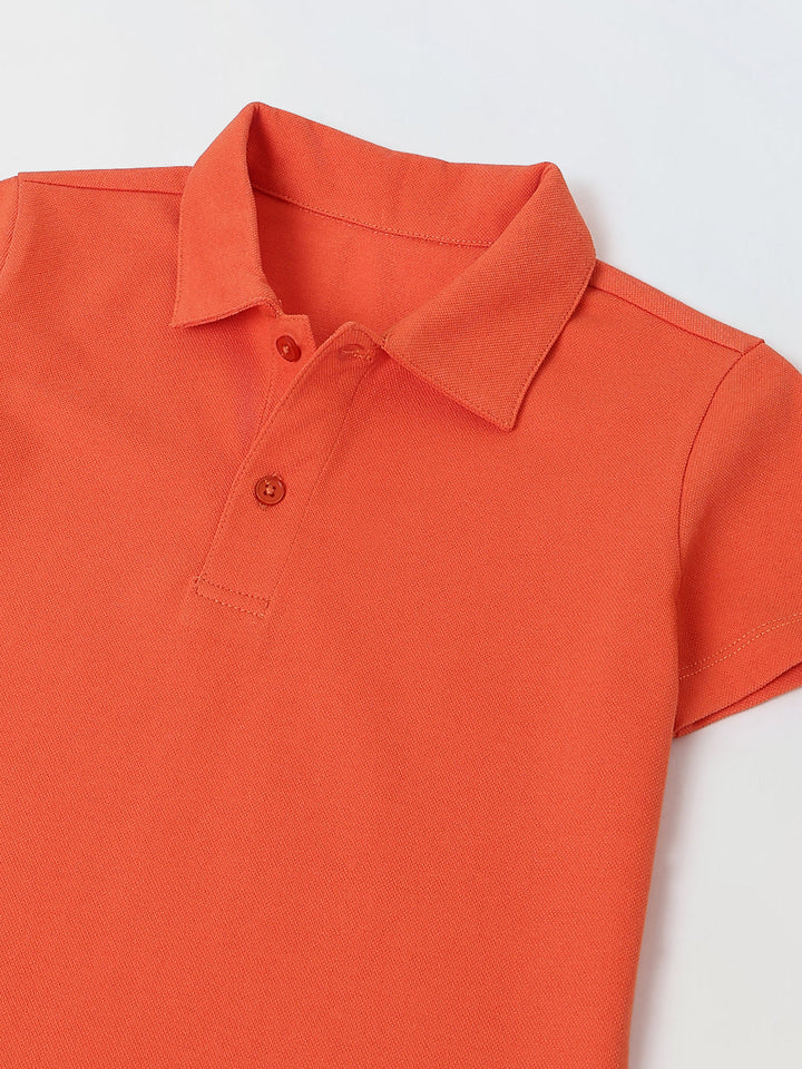 Spunkies Rust Collar Short Sleeves Polo Tshirt