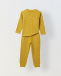 Spunkies Boys Mustard Full Sleeve T-Shirt & Jogger Set