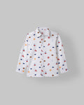 Spunkies Full Sleeves Cotton White Shirt