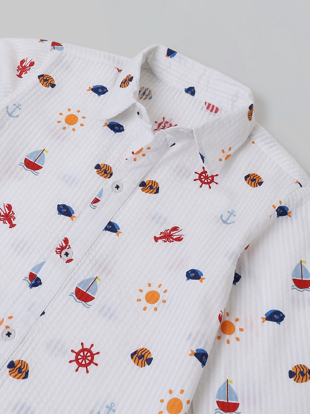Spunkies Full Sleeves Cotton White Shirt