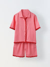 Pink Cotton Shirt and Short Co-Ord Set-Girls