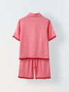 Pink Cotton Shirt and Short Co-Ord Set-Girls