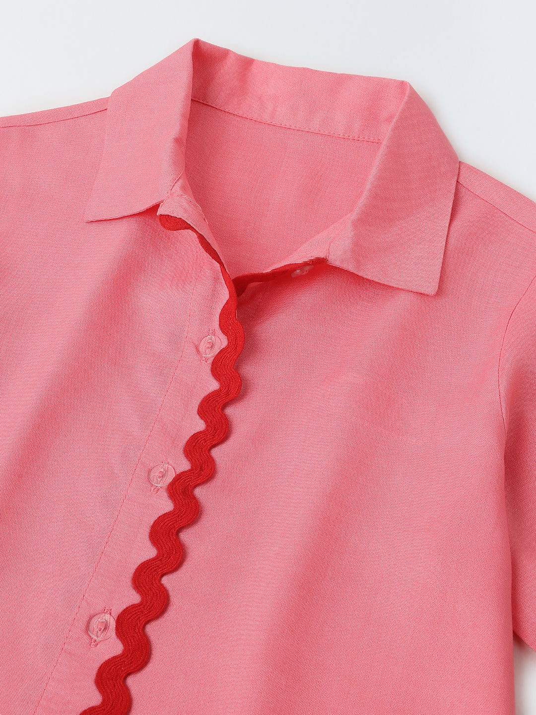 Pink Cotton Shirt and Short Co-Ord Set-Girls