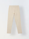 Girls Beige Ribbed Fitted Leggings