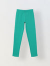Girls Green Ribbed Fitted Leggings
