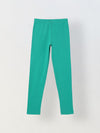 Girls Green Ribbed Fitted Leggings