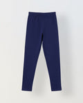 Girls Navy Ribbed Fitted Leggings