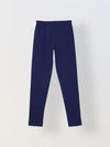 Girls Navy Ribbed Fitted Leggings