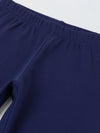 Girls Navy Ribbed Fitted Leggings