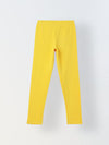 Girls Yellow Ribbed Fitted Leggings