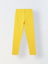 Girls Yellow Ribbed Fitted Leggings
