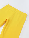 Girls Yellow Ribbed Fitted Leggings
