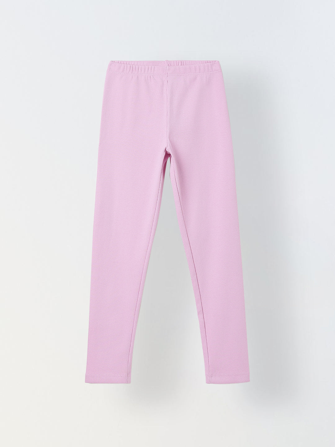 Girls Lavender Ribbed Fitted Leggings
