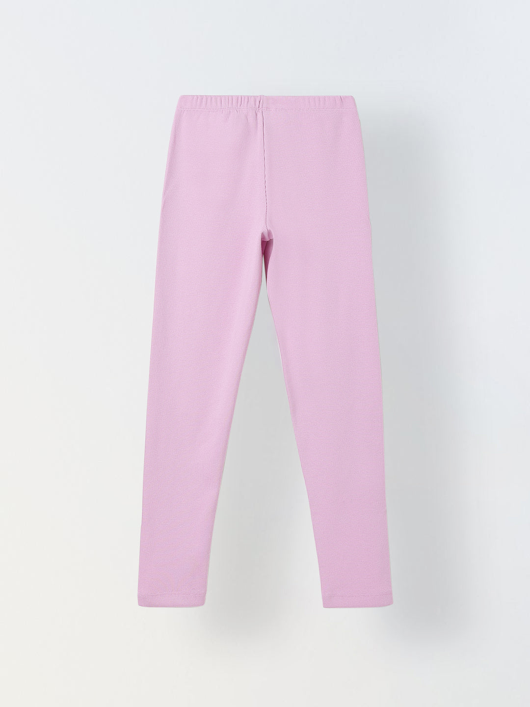 Girls Lavender Ribbed Fitted Leggings