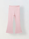 Spunkies Girls Pink Textured Floral Elasticated Waist Flared Leggings