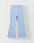 Spunkies Girls Blue Textured Floral Elasticated Waist Flared Leggings