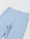 Spunkies Girls Blue Textured Floral Elasticated Waist Flared Leggings
