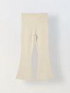 Spunkies Girls Cream Textured Floral Elasticated Waist Flared Leggings