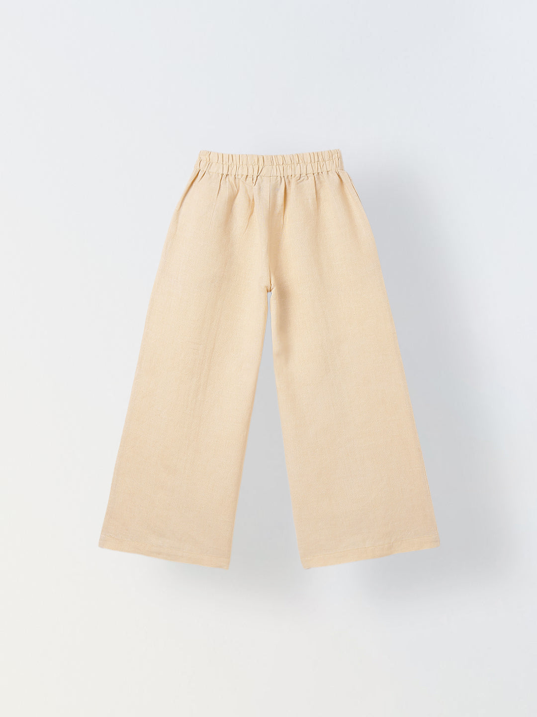 Spunkies Girls Beige Lace Detailed Elasticated Waist Trousers
