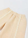Spunkies Girls Beige Lace Detailed Elasticated Waist Trousers