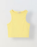 Spunkies Yellow Girls Solid Round Neck Sleeveless Tank Top